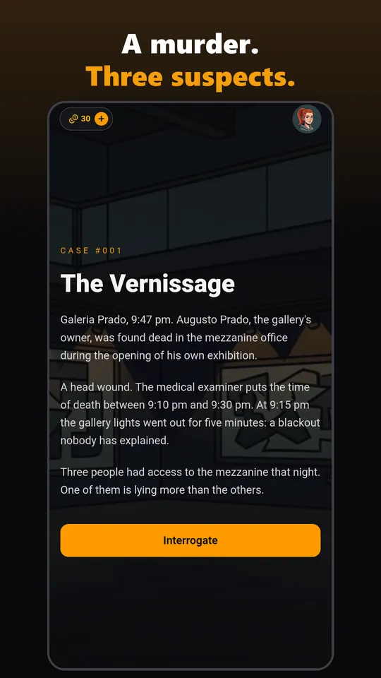 Case briefing screen